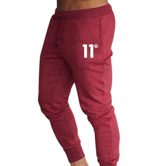 Jogging Gym Trousers Sports Pants Number Print Ankle Tied Cotton Blend Men Pockets Slim Trousers Sweatpants Pants Gym Trousers