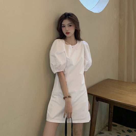 Summer Dress Korean Version 2021 New Loose Collar Chic Dress Bubble Dresses