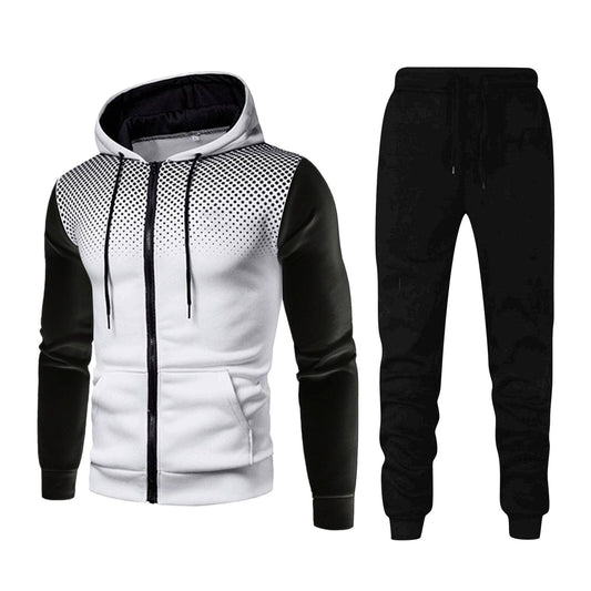 Winter Men's 2 Pieces Set Hoodies+pants Sport Suits For Men Sweatshirt Zipper Hoodies Men's Clothing Sets Sportswear Coat Suit