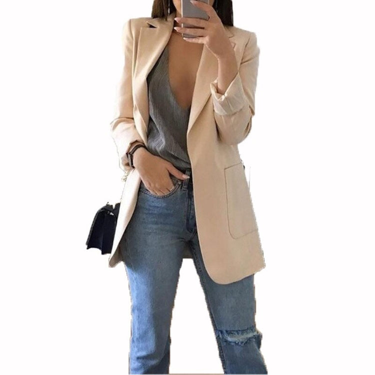Women's Plus Size Suit Jacket European and American Fashion Lapel Slim Temperament Spring and Autumn Casual Office Jacket