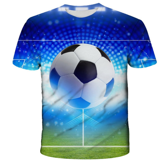 Summer Kids 3D T-Shirt Funny Fire Football Print Boy Girl Soccer Tees Children Teen Baby Tshirts Tops 2021