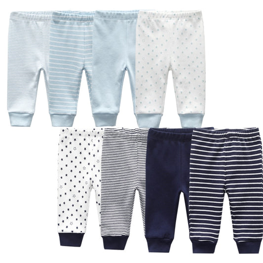 3/4PCS/LOT baby leggings Solid striped 3-12M Newborn Baby Pants Summer Cotton Infant boys Pants Unisex Baby Gril Trousers