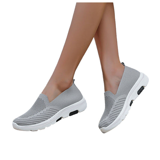 Zapatos mujer verano 2021 knitted slip on flat shoes woman tenis feminino mesh walking footwear sneakers Women vulcanize shoes