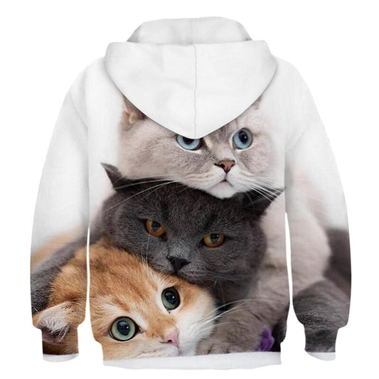 Fashion Cat Hoodies Teen Girls Boys 3D Printed Hooded Sweatshirt Children Hoodie Loose Pullover Autumn Kids Clothes Streetwear