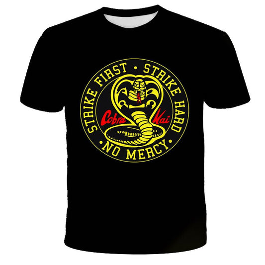 Cobra KAI 3D Printed Teen T-Shirt for Boys and Girls Cobra Short-Sleeved Casual-Style T-Shirt for Street Boys aged 4-14