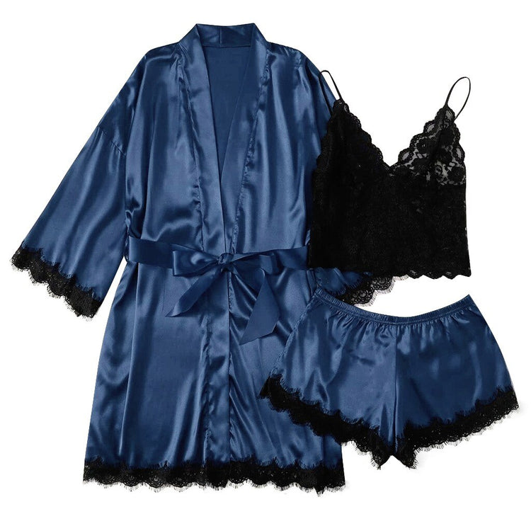 Satin Silk Pajamas Women Nightdress Lingerie Robes Underwear Sleepwear Sexy Pijama Mujer Conjuntos De Mujer Пижама Женская