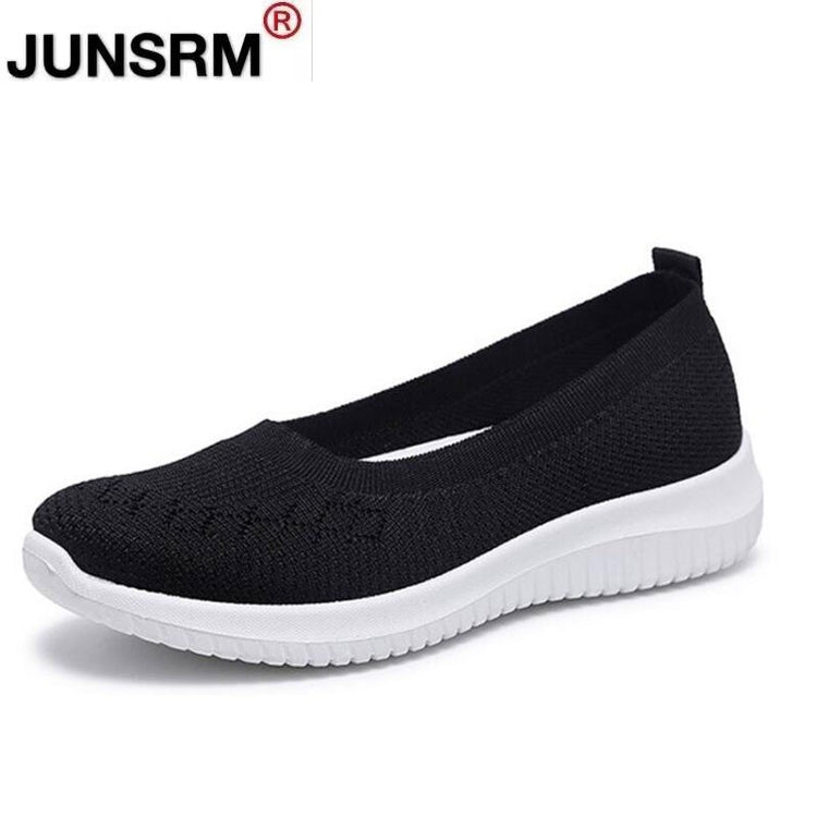 Hot Sale Women's Flat Shoes Summer Mesh Breathable Casual Flats Sneakers Ladies  Shallow Comfort Walking Shoes2021