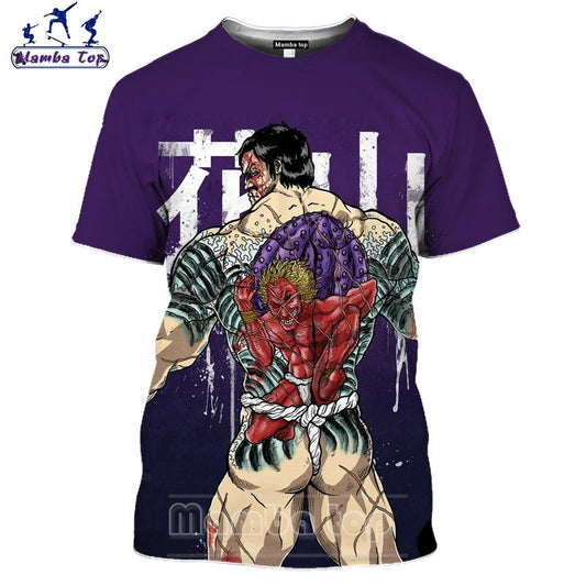 Mamba Top Anime Tshirt 3D Print Grappler Baki T Shirt Boxing Comic Men's T-shirts Summer Holiday Women Sweatshirt Funny Men Tees