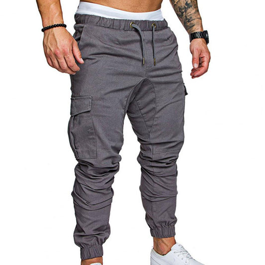Pants Cargo Pants Outdoor Joggers Pant Elastic Military Male Trousers Breathable Tied Rope Solid Drawstring Casual Long Pants
