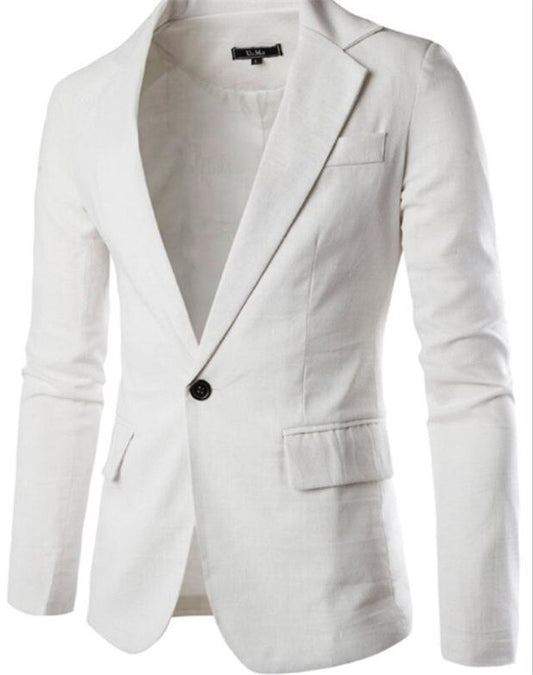 Fashionable Suit Coat Outer wear Jacket Spring Autumn Simple 8-color Casual Versatile Suit Jacket Classic Basic Men's 1-button