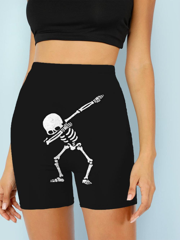 3d Shorts Skull Shorts Women Skeleton Short Dancing  Rock High Waist Womens Pants