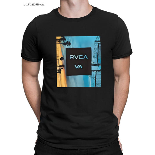 Lasting Charm Rvca Men's Blocked T-Shirt Summer Style Unique Designs Tee