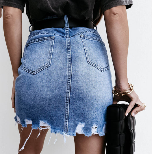 62# New High Waist Casual Style Short Denim Skirt Women's Summer Sexy Mini Skirt Fashion A-line Jeans Skirt S-2xl Drop Shipping