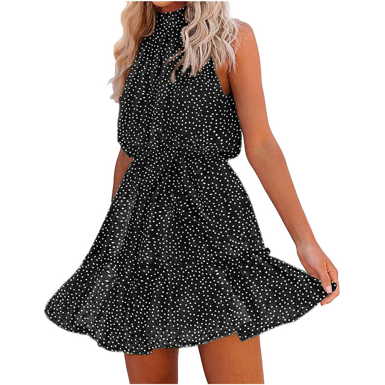 Summer dress Fashion Women Floral  Printed Halter Strapless Ruffle Bandage Casual Dress  woman clothing dropshipping Fast #Y10