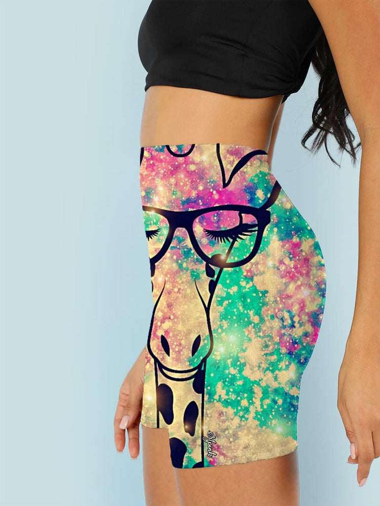 3d Shorts Giraffe Shorts Women Lovely Sexy Animal High Waist Colorful Casual Womens Pants Hot Lady Cool Plus Size