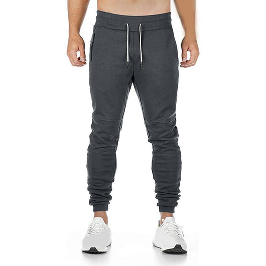 Men Trouser Autumn Winter Drawstring Tights Zip Pockets Pants Sportswear Trousers Tracksuit Jogger Loose Track Pants Plus Size