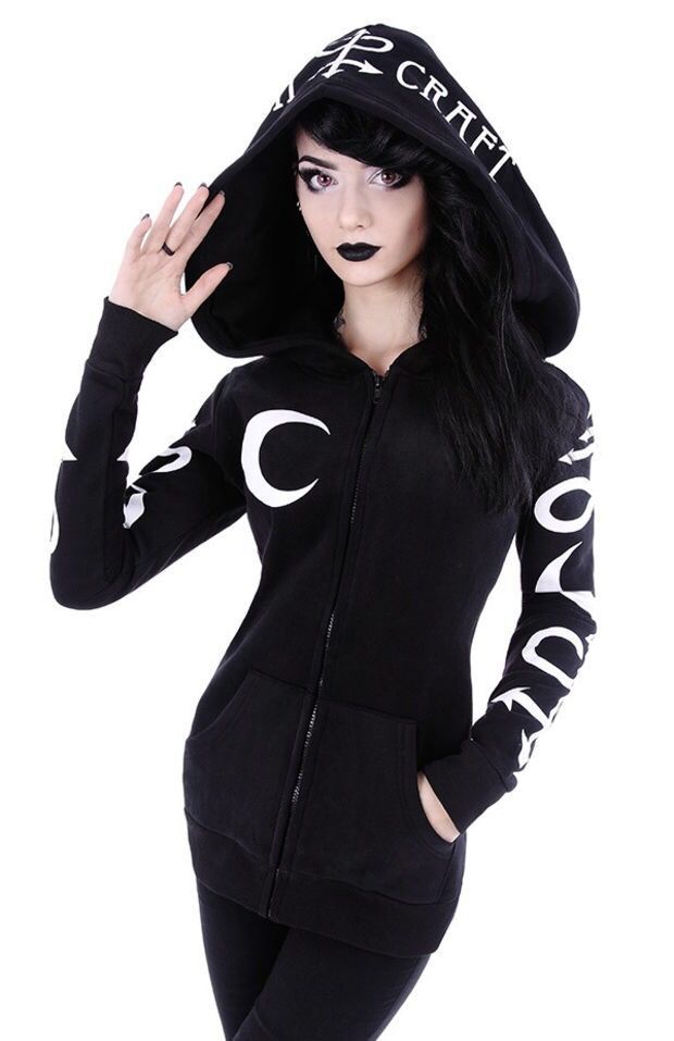 Girls Gothic Casual Jacket Magic Witch Wizard Cosplay Hoodie Sweatshirt Coat Steampunk outwear Big hood Zipper 5xl