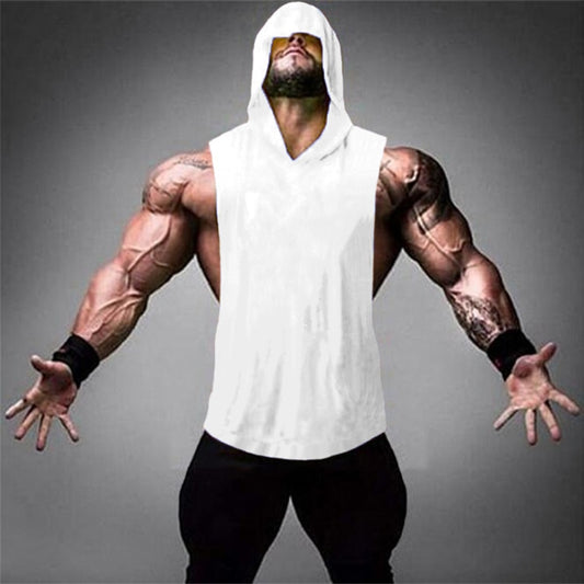 2021 Summer Plain Gyms Tank Top Mens Bodybuilding Stringer hoodies Blank Vest Fitness Shirt 100% Cotton Solid Sleeveless Tops