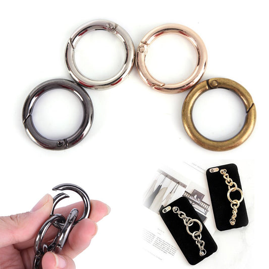 10Pcs Metal Spring Gate O Ring Openable Keyring Bag Belt Strap Buckle Dog Chain Snap Clasp Trigger Luggage Leathercraft Parts