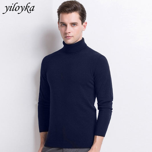 2019 Winter Thick Warm Sweater Men Turtleneck Irregular Stripe Men's Sweater Slim Fit Pullover Hombre Knitwear Sweaters For Men