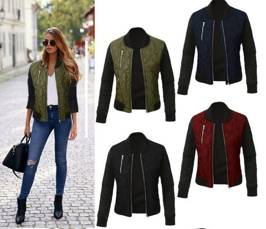 2019 Spring Autumn Winter Fashion jacket women Long sleeve patchwork casual jacket Plus size 3XL