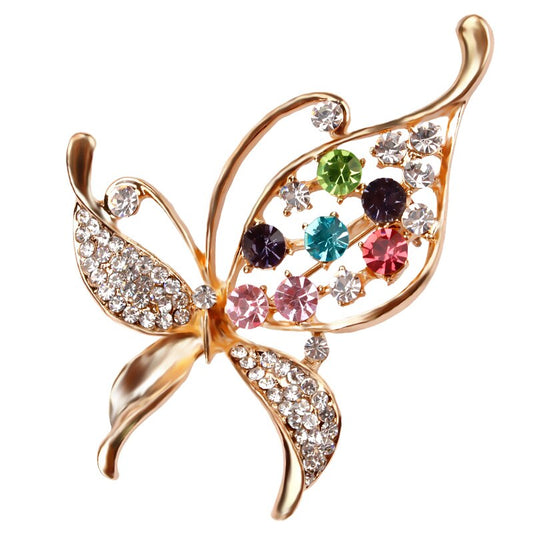 WEIMANJINGDIAN Brand High Quality Crystal Rhinestones Butterfly Brooch Pins Fashion Costume Jewelry for Women or Girls