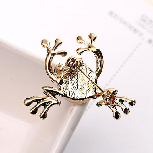 Trendy Animal Frog Brooch Pins Crystal Brooches Women Decoration Clothes Accessories Wedding Jewelry Brooches For Girls Badges