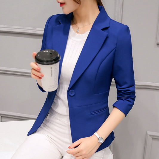 New 2019 Spring And Summer New Slim Large Size Suit Female Jacket Long Sleeve Solid Color Fashion Casual Suit Female