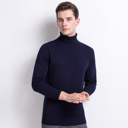 2019 Winter Thick Warm Sweater Men Turtleneck Irregular Stripe Men's Sweater Slim Fit Pullover Hombre Knitwear Sweaters For Men