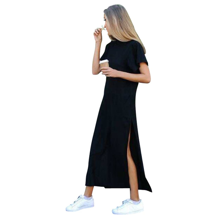 CDJLFH Black Fashion Dress Women Beach High Quality Casual Ukraine Vintage Linen Boho Party Long Dress Bodycon Dresses
