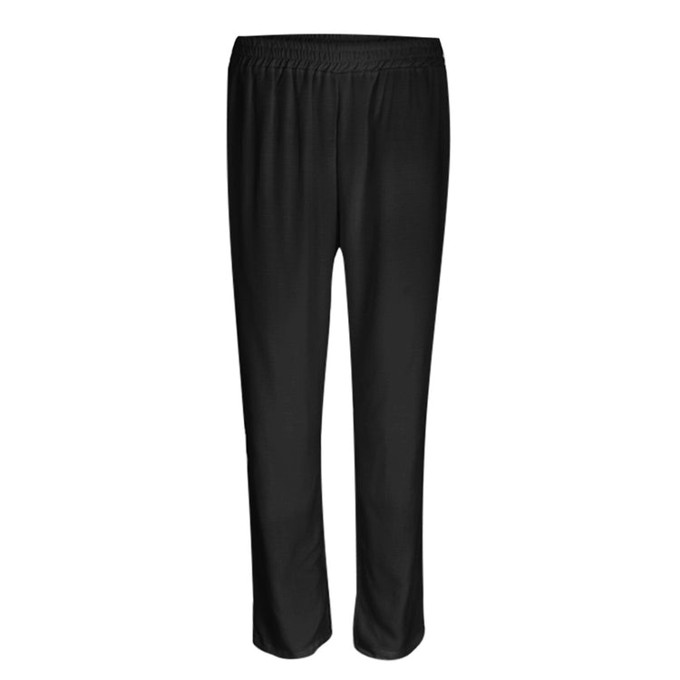Women Wide Leg Pants High Waist Elastic Band Solid Color Casual Loose Cotton Linen Long Straight Pants Female Long Trousers