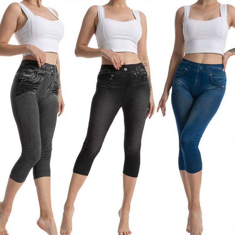 2021 Denim Trousers Fashion Leggings Push Up Leggings Pockets Slim Jeans Plus Size Leggings Ladies Skinny Trousers Denim Mujer