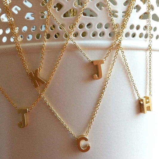 Dainty Initial Chain Necklaces for Women,Custom Gold Color Tiny 26 Letters Charm Pendant Choker,Boho Girl Minimalist Chic Collar