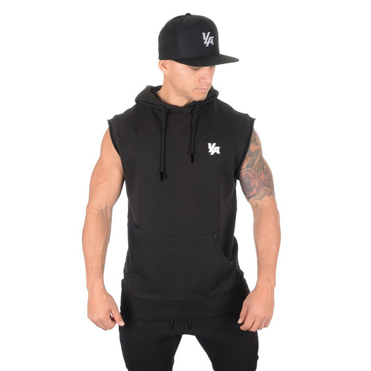 2021Men Fashion Casual Bodybuilding Hooded Tank Tops Gyms Fitness Workout Sleeveless Hoodie Sweatshirt Male Cotton Vest Clothes