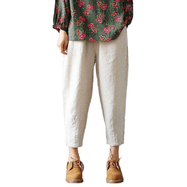 75% Hot Sales!!! Fashion Women Solid Color Loose Casual High Waist Capri Pants Harem Trousers