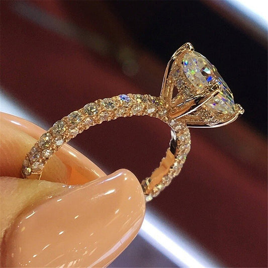 Simple Shinning Women Rings Trendy Full Crystal AAA Zircon Engagement Rings Women Wedding Party  Jewelry Gift Size 5-13