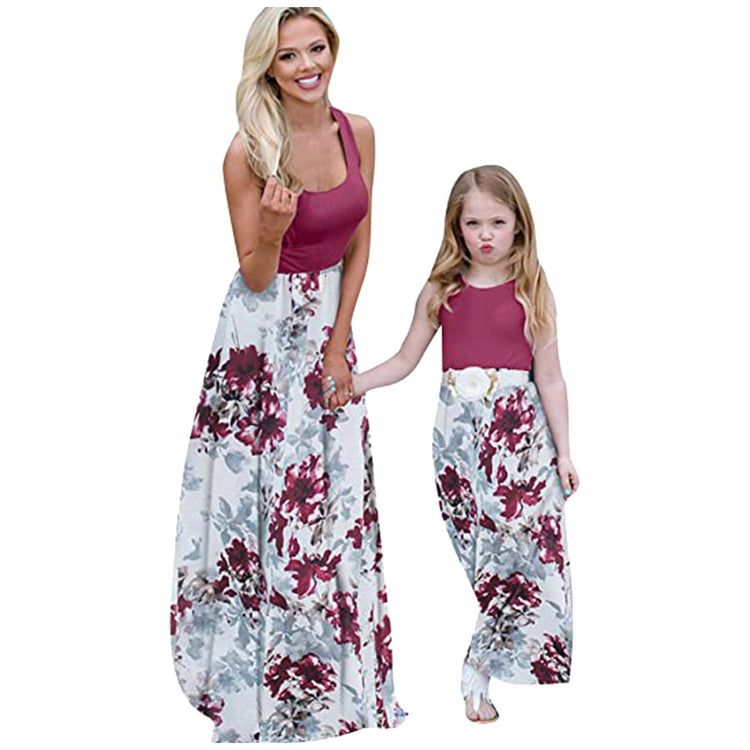 Floral Printed Women Summer Dress Mom Daughter Casual Kids Girls Sundress Summer Clothes For Women traf-robe Femme Платья