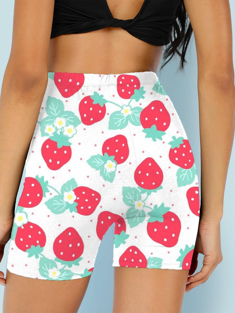 3d Shorts Strawberry Shorts Women Flower  Lovely Short Harajuku  Womens Pants Beach Athletic Fashionable High Quality