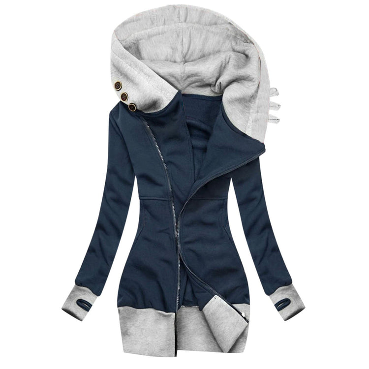 40# Women Jacket Winter Solid Coats Woman Winter 2020 Fashion Solid Jacket Zipper Pocket Sweatshirt Long Sleeve Coat Outwear