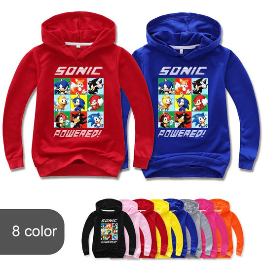 2-16Y Sonics Hoodie Kids Hoody Coat Boys Cartoon Sweatshirts Children Pullovers Outerwear Jacket Tracksuit Teen Girls Streetwear