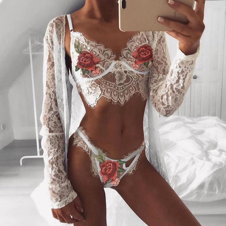 Women Sleepwear Lingerie Ladies Thongs Set Sexy Lace Open Bra And Brief Sets Hot Erotic Intimates Exotic Sets Пижама Женска