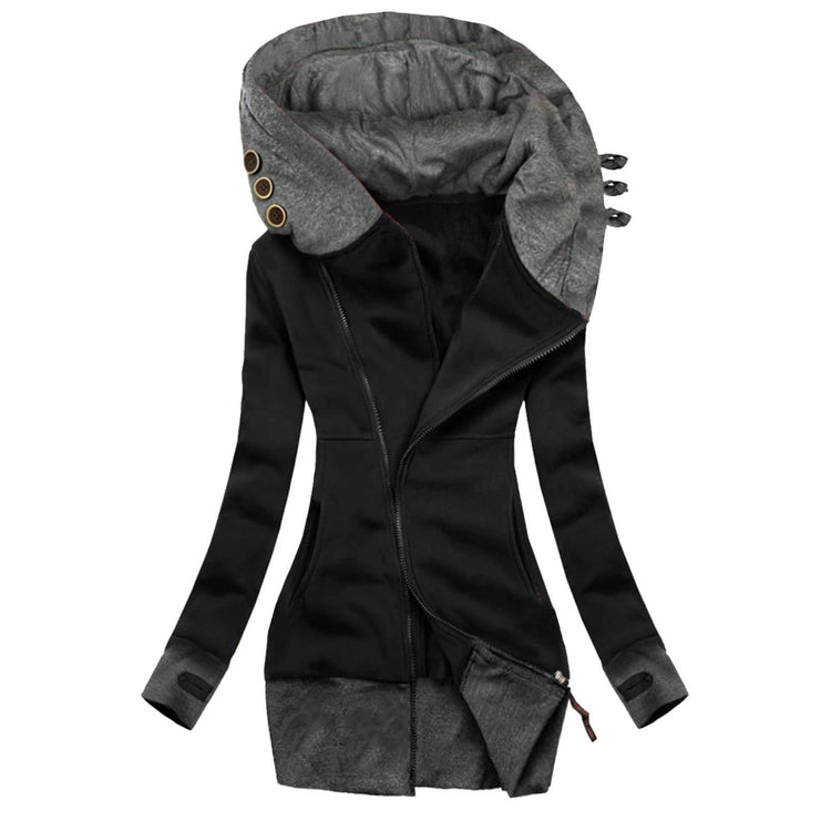 40# Women Jacket Winter Solid Coats Woman Winter 2020 Fashion Solid Jacket Zipper Pocket Sweatshirt Long Sleeve Coat Outwear