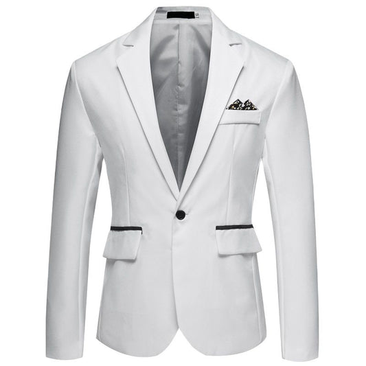 Suit Jacket，Men's Classic Suit，Four Seasons Man, New Style Small Suit, Solid Color, Single Button Door Control,Pocket Decoration