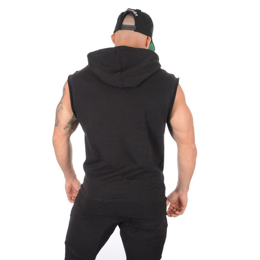 2021Men Fashion Casual Bodybuilding Hooded Tank Tops Gyms Fitness Workout Sleeveless Hoodie Sweatshirt Male Cotton Vest Clothes