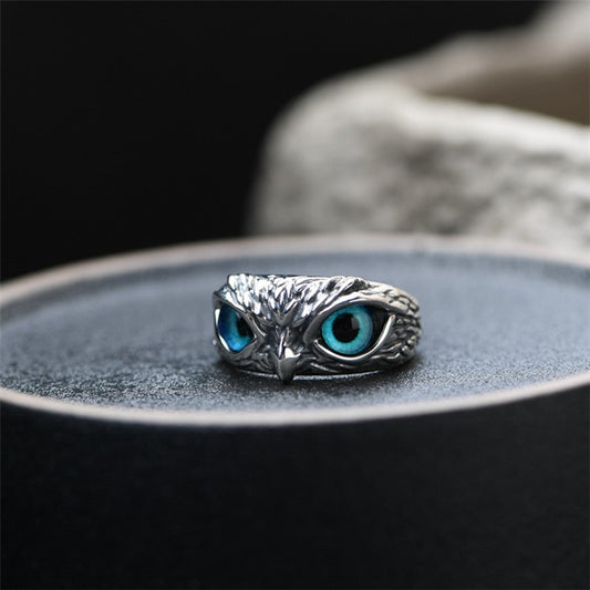 Fashion Charm Vintage Cute Men and Women Simple Design Owl Ring Silver Color Engagement Wedding Rings Jewelry Gifts