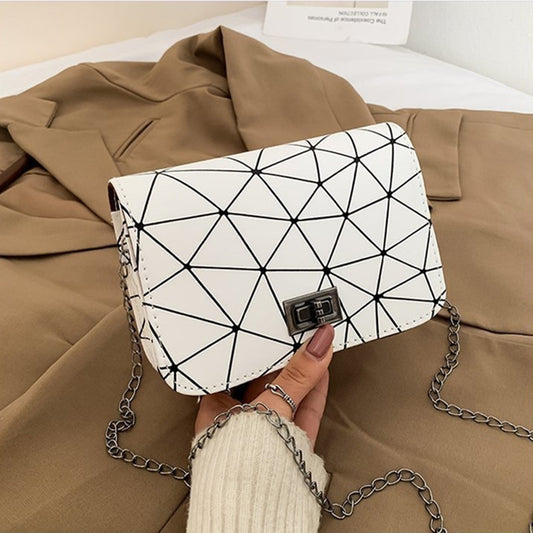2021 Women Fashionable Shoulder Bags New Female Messenger Bag Handbag Chain Wild Crack Printing Wild Crossbody Bag