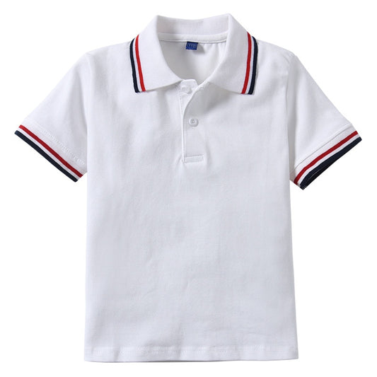 Solid White Teen Boys Polo Shirts 100% Cotton Breathable Fabric Kids School Tops Tees Children's Tshirt Clothes Big Size For 180