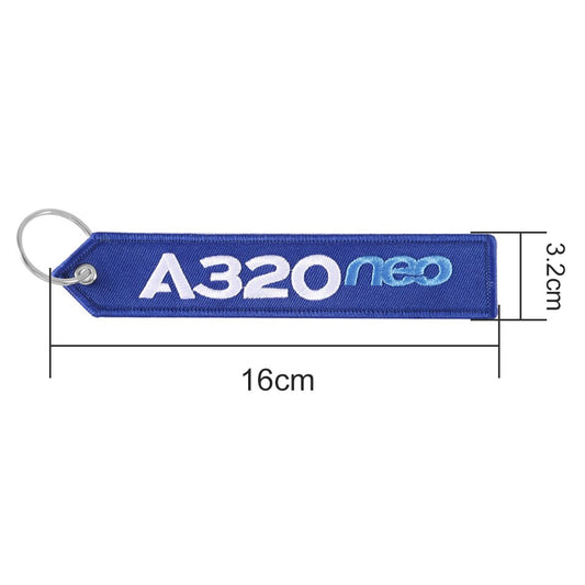 AIRBUS Keychain Bag tag Straps Double-sided Embroidery A320 Aviation Key Ring Chain Aviation Gift Strap Lanyard Luggage Lable