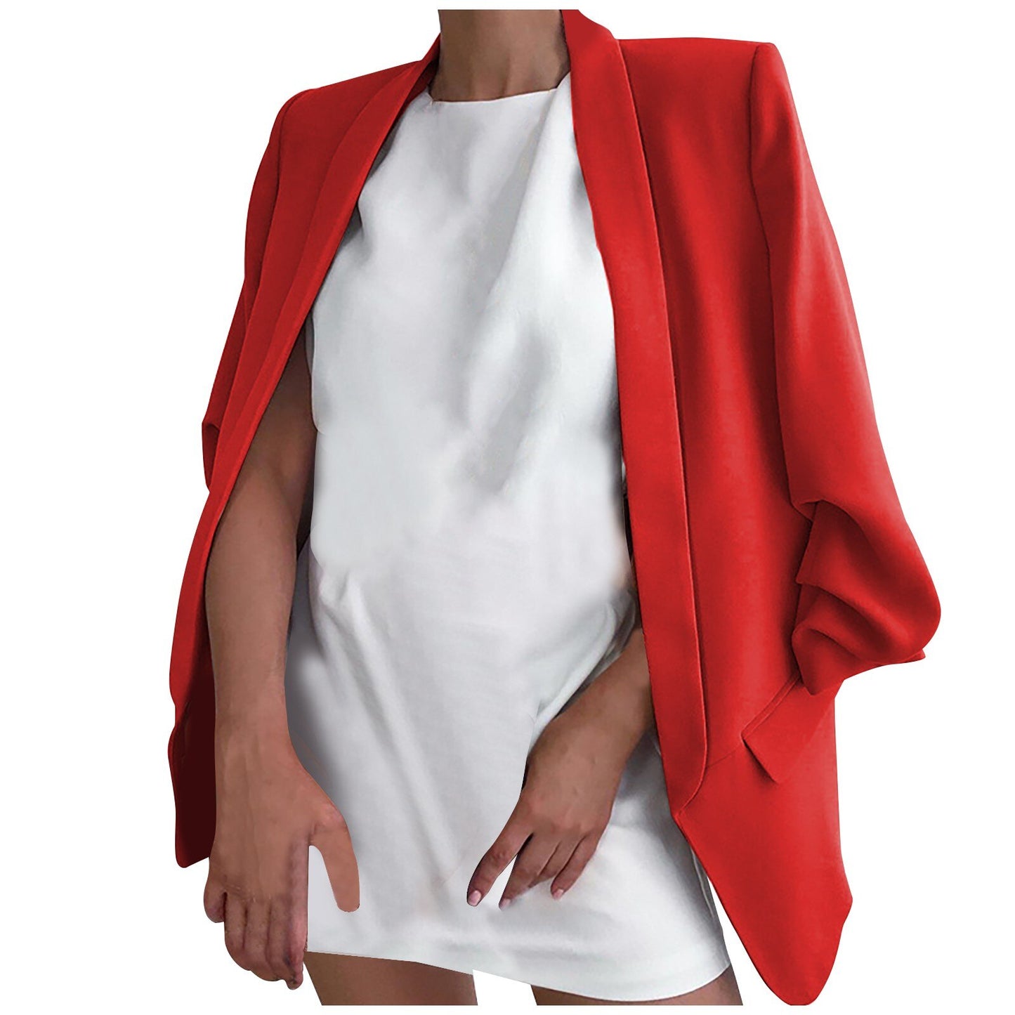 2021 Women Summer loose Suit Jacket  Women's Solid Colour Fashion Lapel Slim Fit Slit Pocket Cardigan Suit Coat formal blazer