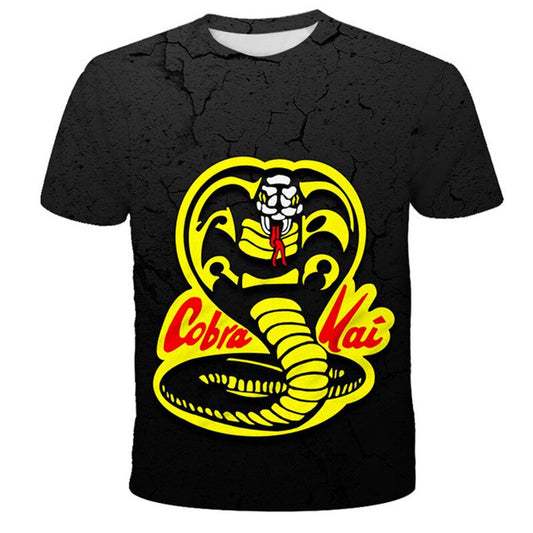3D Print Cobra Kai Child Tshirt Big Boys And Girls 4 To 14 Yrs Thai Venomous Snake T Shirts Teens O-Neck Polyester Funny T-shirt